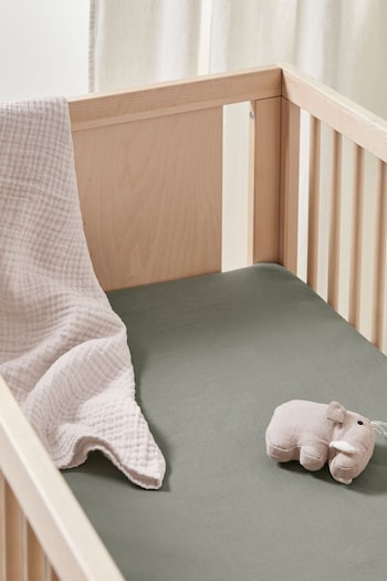 Bedfolk Green Cot Bed Fitted Sheet (K73868) | £35