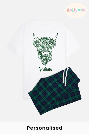 Personalised Mens Highland Cow Pyjamas (K73888) | £30