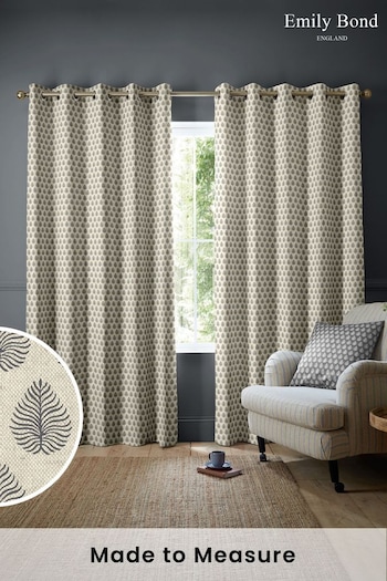 Emily Bond Charcoal Grey Jaipur Made to Measure Curtains (K73995) | £91