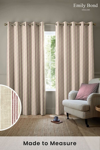 Emily Bond Red George Stripe Made to Measure Curtains (K73996) | £91