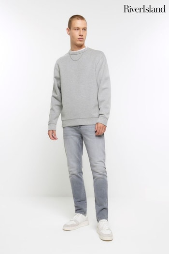 River Island Grey Skinny Fit Jeans knot (K74006) | £40