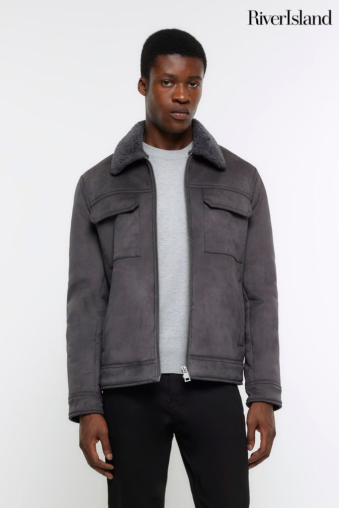 River island aviator jacket mens new arrivals