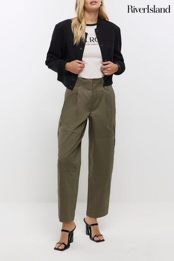River Island Green Pocketed Tapered Leg Trousers (K74098) | £45
