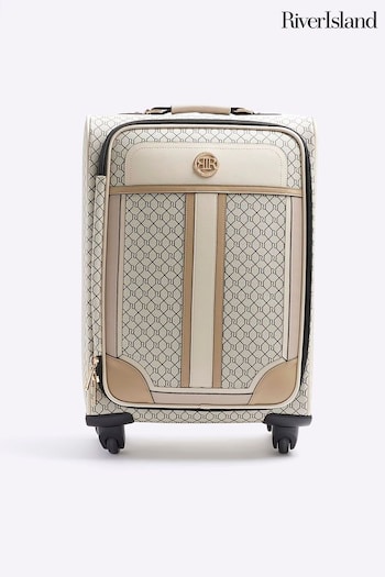 River Island Beige Monogram Suitcase (K74129) | £90