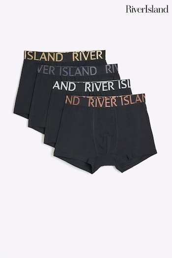 River Island Black Multipack of 4 Regular Fit Trunk (K74133) | £25