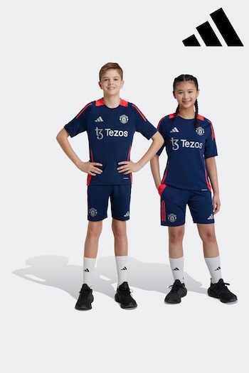 adidas Navy/Red Kids Manchester United Tiro 24 Training Shorts (K74283) | £30