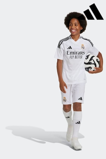 adidas White Kids Real Madrid 24/25 Home shorts Scheels (K74307) | £30