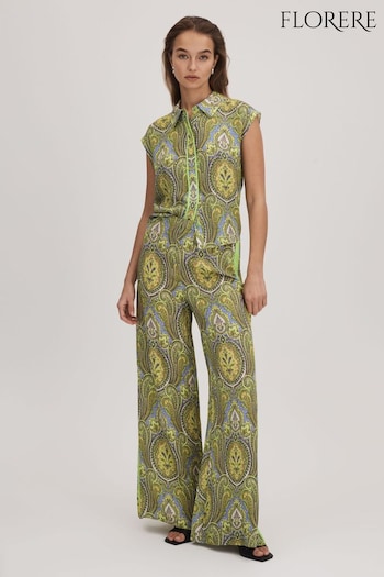 Florere Printed Wide Leg Trousers (K74351) | £128