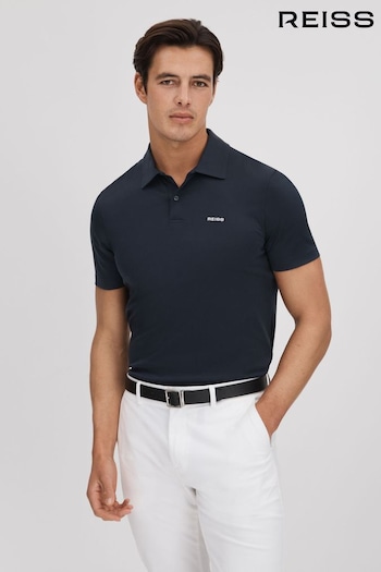 Reiss Navy Owens Slim Fit Cotton Polo Shirt (K74385) | £68