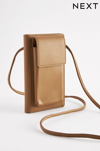 Tan Brown Phone Holder Cross-Body Bag (K74451) | £22