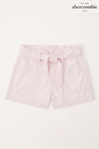Abercrombie & Fitch Pink Tie Waist Twill Shorts (K74455) | £29