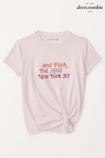 Abercrombie & Fitch Pink Logo Graphic Print T-Shirt (K74471) | £19