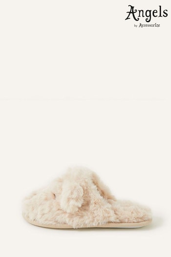 Angels By Accessorize Cream Girls Faux Fur Teddy Mule Slippers (K74752) | £14 - £15