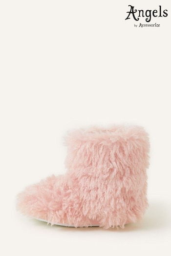 Angels By Accessorize Girls Pink Yetti Slipper Boots (K74766) | £18 - £19