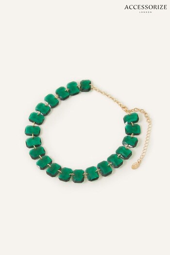 Accessorize Green Facet Crystal Necklace (K74788) | £18