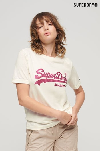 Superdry White Embellished Vintage Logo T-Shirt (K74800) | £30