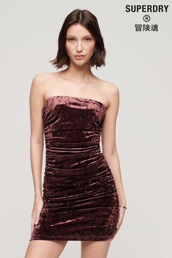 Superdry Pink Velvet Bandeau Mini Dress (K74803) | £55