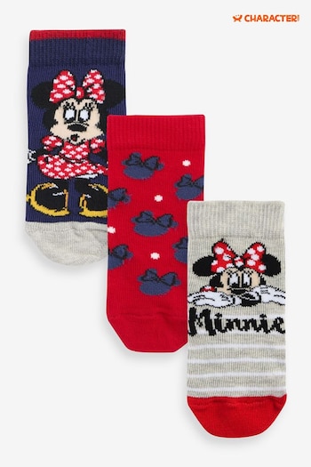 Character Red Minnie Mouse Socks 3 Pack (K74806) | £11