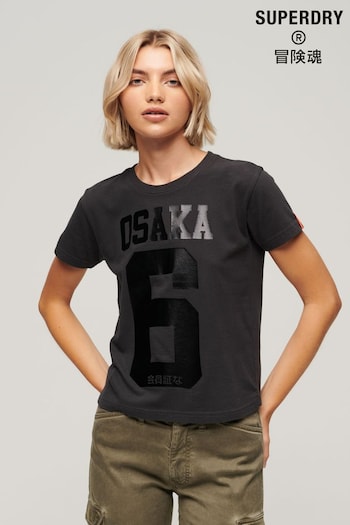Superdry Black Osaka 6 Foil 90s T-Shirt (K74813) | £30
