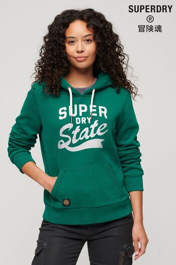 Superdry Green Scripted College Graphic Hoodie (K74829) | £55
