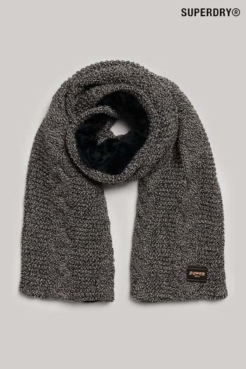 Superdry Black Cable Knit Scarf (K74839) | £40