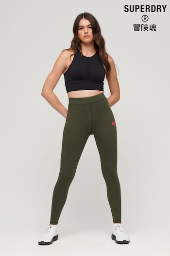 Superdry Green Core Sports High Waisted Leggings (K74853) | £35