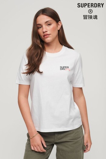 Superdry White Alnascawear Logo Relaxed T-Shirt (K74869) | £27