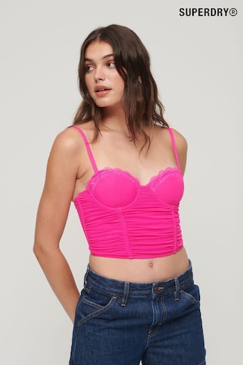Superdry Pink Ruched Jersey Midi Cami Top (K74905) | £40