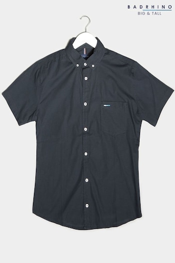 BadRhino Big & Tall Blue Short Sleeve Oxford Shirt (K74922) | £26