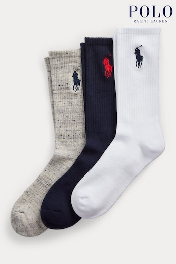 Polo Ralph Lauren Big Pony Crew Socks 3-Pack (K74929) | £30
