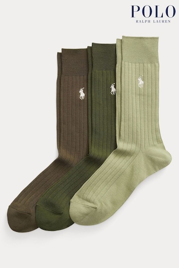Polo Ralph Lauren Ribbed Cotton-Blend Crew Socks 3-Pack (K74932) | £35