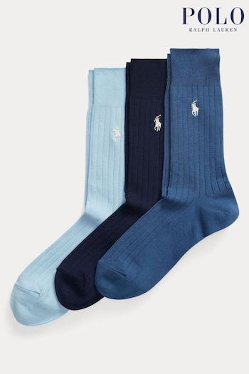 cotton shirt with double sleeve effect Ribbed Cotton-Blend Crew Socks 3-Pack (K74933) | £35