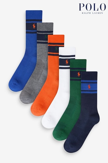 Polo Ralph Lauren Stripe Socks 6Pack (K74934) | £45
