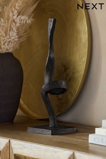 Black Textured Metal Ribbon Sculpture (K74962) | £35