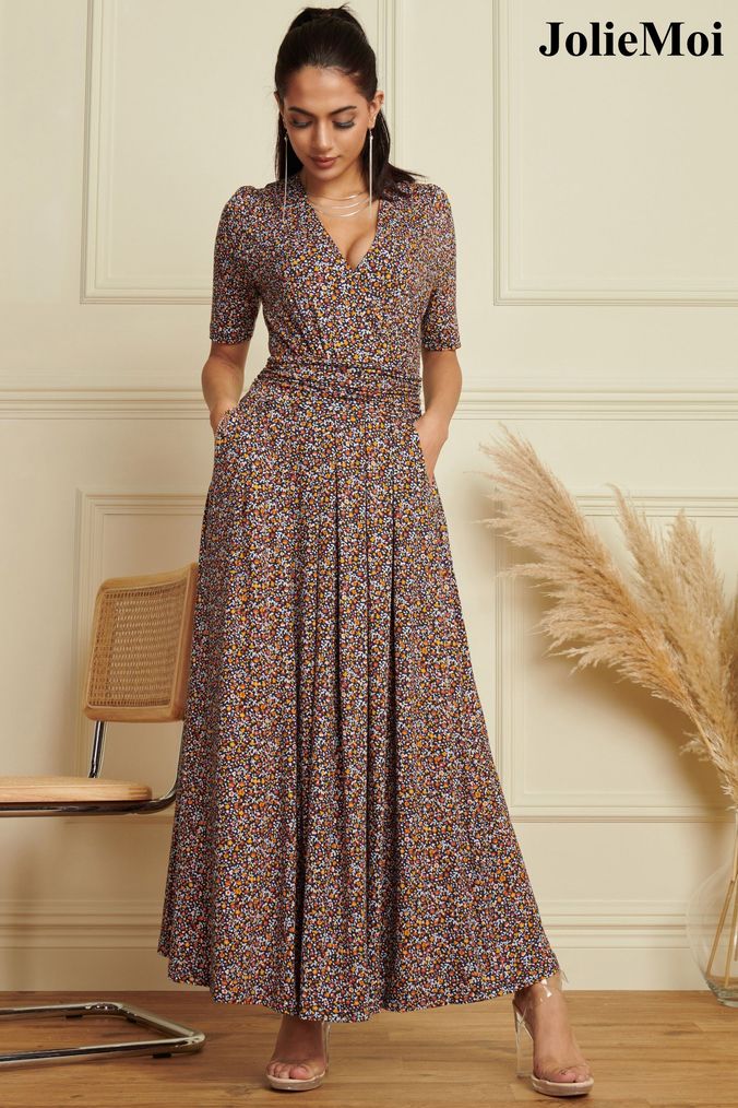 Ditsy maxi top dress uk
