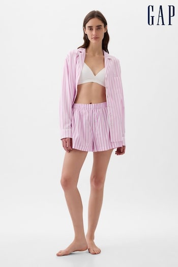 Gap Pink Stripe Poplin Pyjama Shorts (K75036) | £25