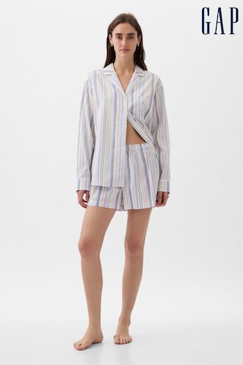 Gap Blue Stripe Poplin Stripe Pyjama Shorts (K75056) | £25
