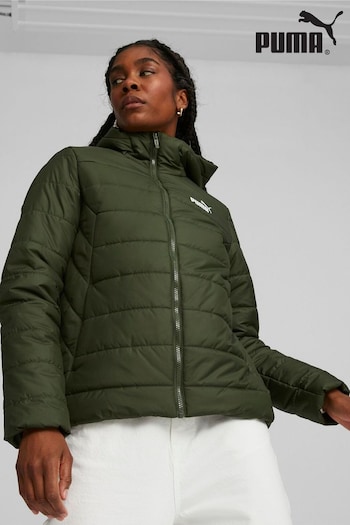 Puma Black Green Essentials Women Padded Jacket (K75158) | £70