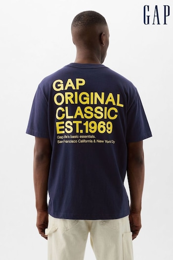 Gap Blue Logo Graphic Short Sleeve Crew Neck T-Shirt (K75224) | £16