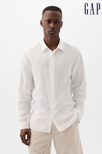 Gap White Long Sleeve Linen Cotton Shirt (K75236) | £50