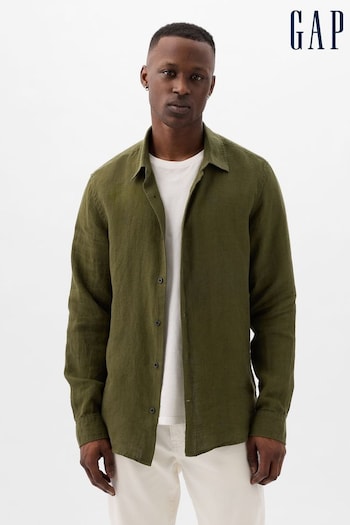 Gap Green Long Sleeve Linen Cotton Shirt (K75241) | £50