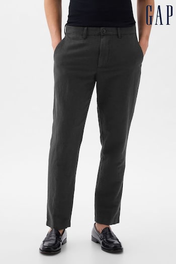 Gap Black Linen Blend Slim Fit Trousers (K75242) | £50