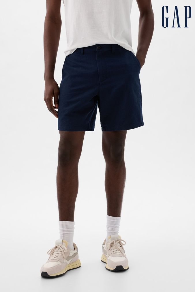Men s Linen Shorts Elastic Waist Shorts Next UK