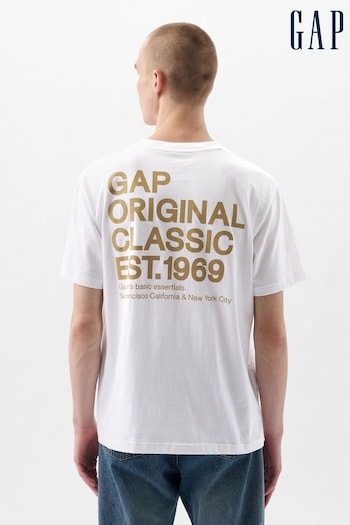 Gap White Logo Graphic Short Sleeve Crew Neck T-Shirt (K75251) | £16