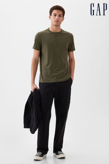 Gap Green Everyday Soft Henley Short Sleeve T-Shirt (K75256) | £14
