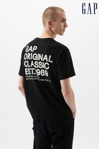 Gap Black Logo Graphic Short Sleeve Crew Neck T-Shirt (K75270) | £16