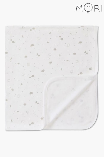 Mori Baby Organic Cotton and Bamboo Jersey White Blanket (K75299) | £21