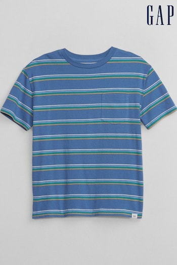 Gap Blue Pocket Graphic Short Sleeve Crew Neck T-Shirt (4-13yrs) (K75343) | £8