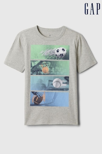 Gap Grey Short Sleeve Graphic T-Shirt (K75369) | £10