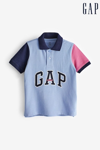 Gap Blue Logo Short Sleeve Polo Shirt (4-13yrs) (K75375) | £14